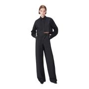 joana - Zwarte wollen broek Vespucci by VSP , Black , Dames