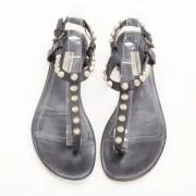 Pre-owned Leather sandals Balenciaga Vintage , Black , Dames