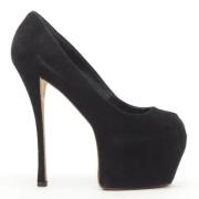 Pre-owned Suede heels Giuseppe Zanotti Pre-owned , Black , Dames