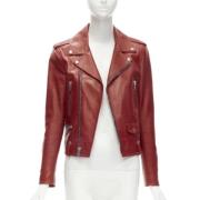 Pre-owned Leather outerwear Saint Laurent Vintage , Red , Dames