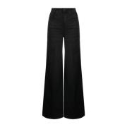 Wide Trousers Frame , Black , Dames