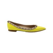 Pre-owned Leather flats Valentino Vintage , Yellow , Dames