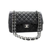 Tweedehands Zwarte Leren Chanel Schoudertas Chanel Vintage , Black , D...