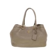 Pre-owned Leather handbags Prada Vintage , Beige , Dames