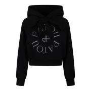 Logo-geborduurde Katoenen Hoodie Patou , Black , Dames