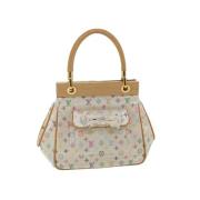 Pre-owned Canvas handbags Louis Vuitton Vintage , White , Dames