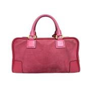 Pre-owned Suede handbags Loewe Pre-owned , Pink , Dames