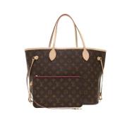 Tweedehands Bruin Canvas Louis Vuitton Neverfull Tote Tas Louis Vuitto...