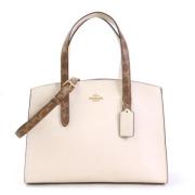 Pre-owned Leather handbags Coach Pre-owned , Beige , Dames