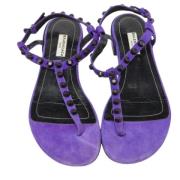 Pre-owned Suede sandals Balenciaga Vintage , Purple , Dames