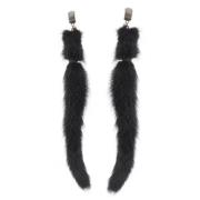 Pre-owned Fur earrings Saint Laurent Vintage , Black , Dames
