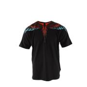 Zwarte Katoenen T-shirt voor Heren Marcelo Burlon , Black , Heren