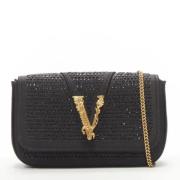 Pre-owned Satin shoulder-bags Versace Pre-owned , Black , Dames