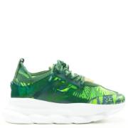 Pre-owned Leather sneakers Versace Pre-owned , Green , Heren