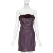 Pre-owned Leather dresses Versace Pre-owned , Purple , Dames