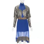 Pre-owned Silk dresses Balenciaga Vintage , Blue , Dames