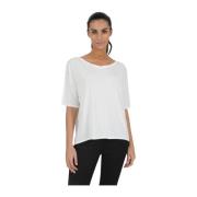 Klassiek T-Shirt Via Masini 80 , Beige , Dames