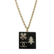 Pre-owned Plastic necklaces Chanel Vintage , Black , Dames
