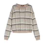 Mohair Jacquard Trui Max Mara Studio , Beige , Dames