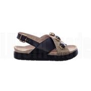 Raffia Stone Sandalen Inuikii , Black , Dames