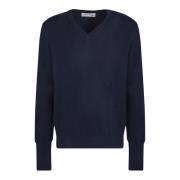 Donkerblauwe Cashmere -Hals Trui Ballantyne , Blue , Heren