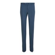 Slim-Fit Blauwe Katoen Linnen Broek Incotex , Blue , Heren