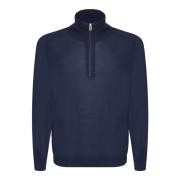 Blauwe Merino Wol Pullover met Hoge Hals PS By Paul Smith , Blue , Her...