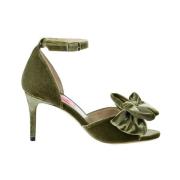 Marita Velvet Stiletto Sandaal Custommade , Green , Dames