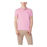 Heren Roze Polo Shirt U.s. Polo Assn. , Pink , Heren
