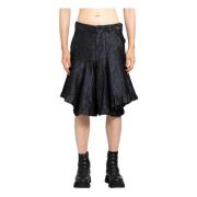 Multicolor Gerimpelde Wol Nylon Shorts Comme des Garçons , Black , Her...