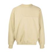 Beige Sweatshirt met Geborduurd Logo Jacquemus , Beige , Heren