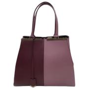 Paarse Bi Color Grote Leren Tote Fendi Vintage , Purple , Dames