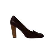 Pre-owned Leather heels Prada Vintage , Brown , Dames