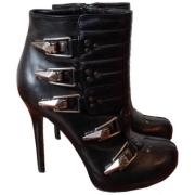 Pre-owned Leather boots Alexander McQueen Pre-owned , Black , Dames