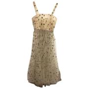 Pre-owned Fabric dresses Valentino Vintage , Beige , Dames