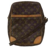 Tweedehands Canvas Schoudertas Louis Vuitton Vintage , Brown , Dames