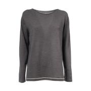 Trui van zuivere wol met Lurex-detail Le Tricot Perugia , Gray , Dames