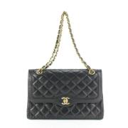 Zwarte Stoffen Schoudertas Chanel Vintage , Black , Dames