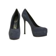 Pre-owned Suede heels Yves Saint Laurent Vintage , Blue , Dames