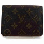 Vintage Bruin Leren Portemonnee Louis Vuitton Vintage , Brown , Dames