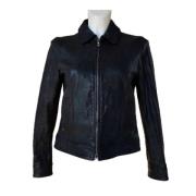 Pre-owned Leather outerwear Dolce & Gabbana Pre-owned , Black , Dames