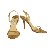 Beige Leren Strappy Sandalen Jimmy Choo Pre-owned , Beige , Dames