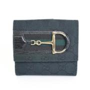 Marineblauwe Canvas Vintage GG Bifold Portemonnee Gucci Vintage , Blue...