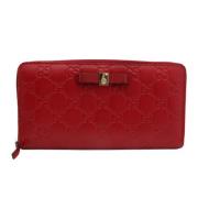 Pre-owned Leather wallets Gucci Vintage , Red , Dames
