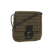 Tweedehands Bruin canvas Fendi schoudertas Fendi Vintage , Brown , Dam...