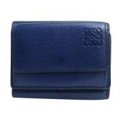 Blauwe Loewe Leren Portemonnee Loewe Pre-owned , Blue , Dames