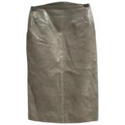 Pre-owned Leather bottoms Chanel Vintage , Gray , Dames