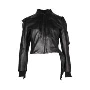 Pre-owned Leather outerwear Yohji Yamamoto Pre-owned , Black , Dames