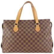 Vintage Leren Handtassen Louis Vuitton Vintage , Brown , Dames