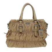 Pre-owned Leather prada-bags Prada Vintage , Beige , Dames